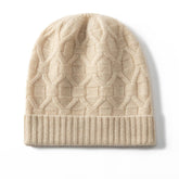Cashmere Beanie for Fall Winter Solid Cashmere Chunky Knit Hat Winter Gifts for Adults